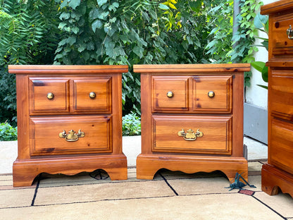 Vintage Pair of Broyhill Nightstands