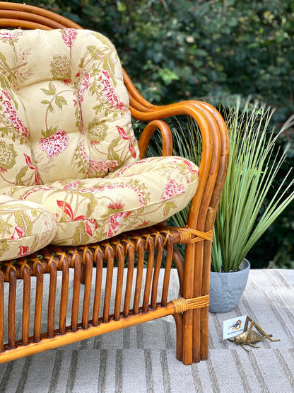 Vintage Bamboo Rattan Loveseat