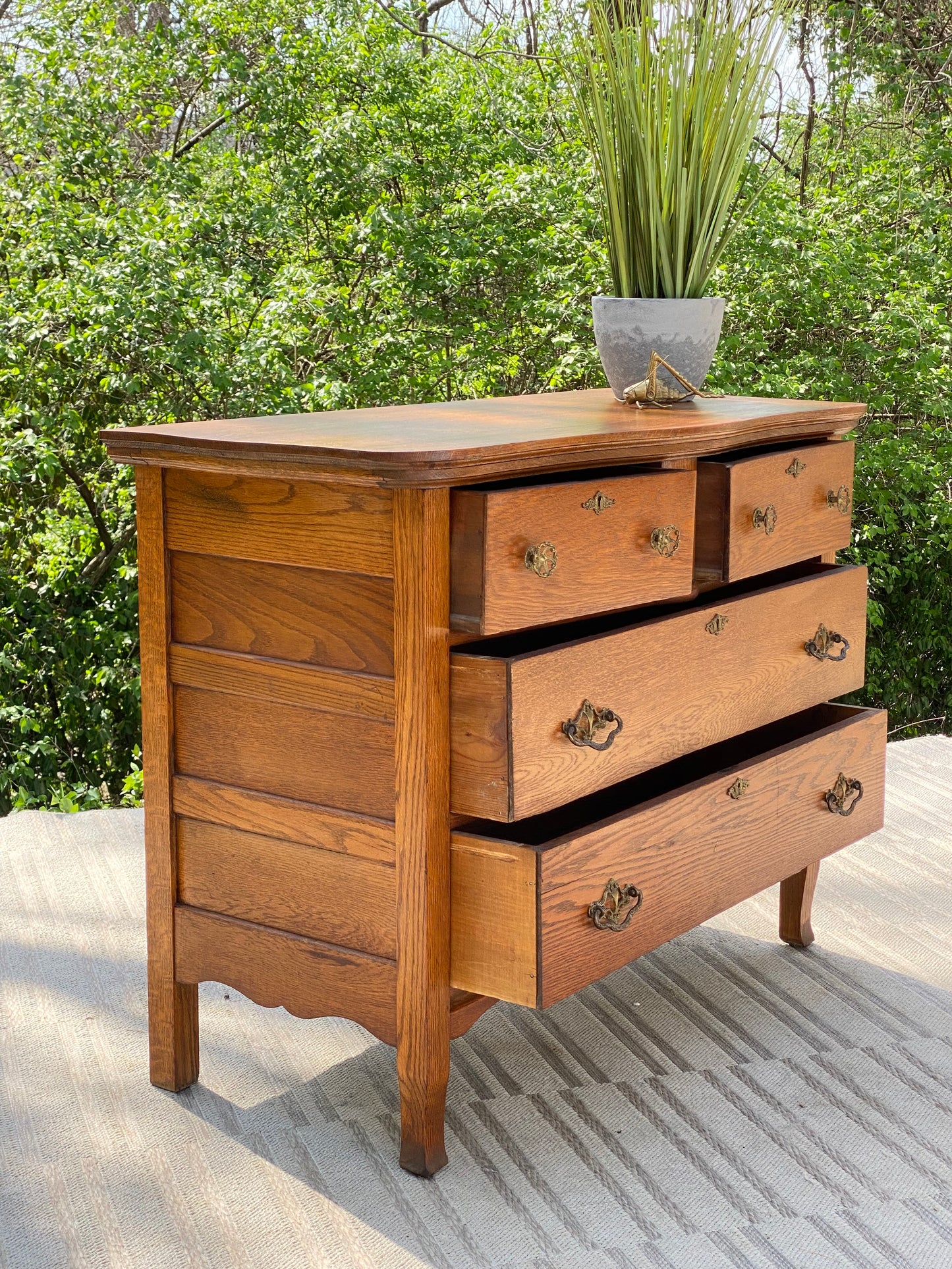 Vintage Oak 4 Drawer Dresser