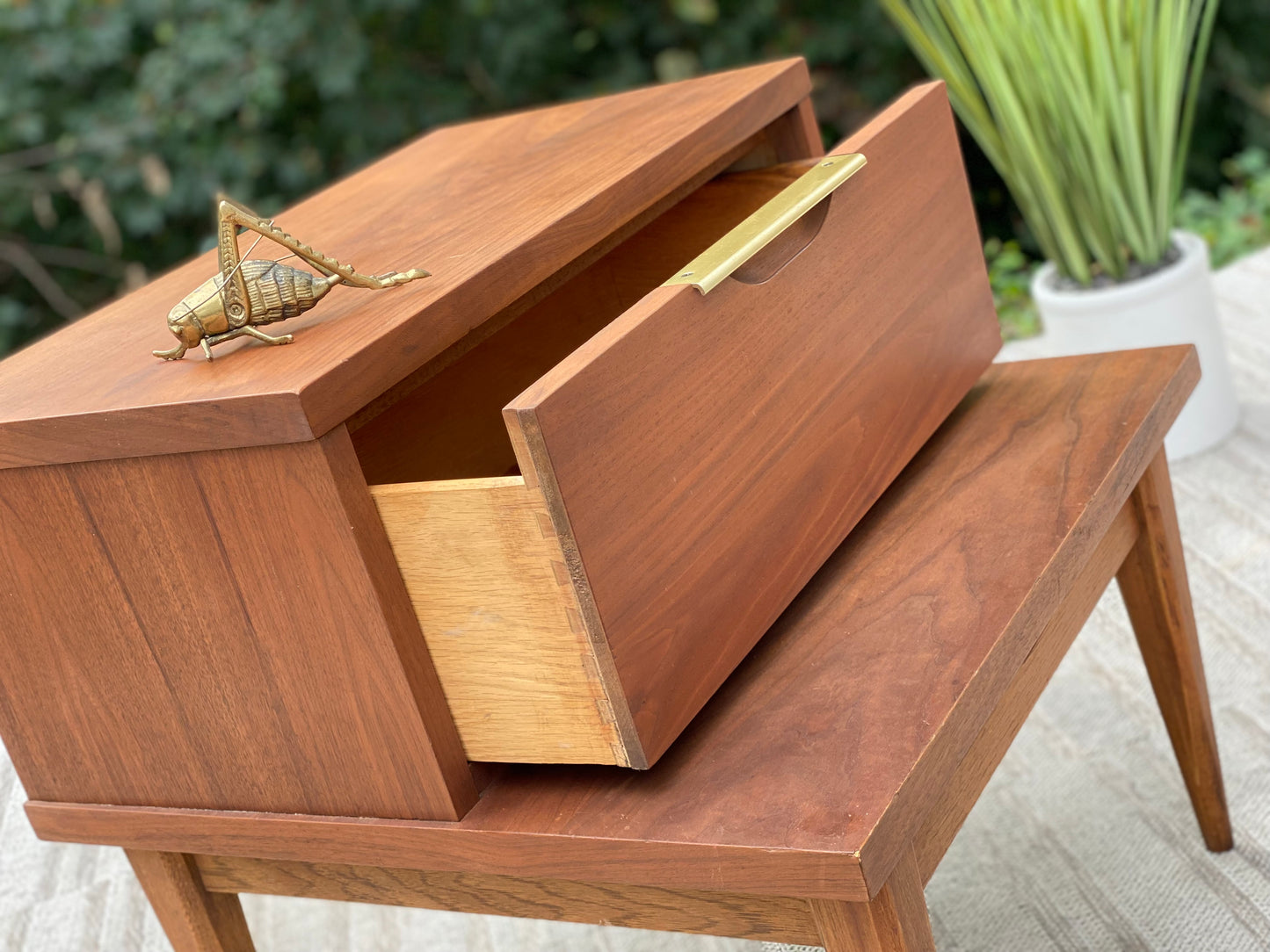 Vintage MCM Kent Coffey Tableau Walnut Nightstand Side Table