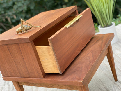 Vintage MCM Kent Coffey Tableau Walnut Nightstand Side Table