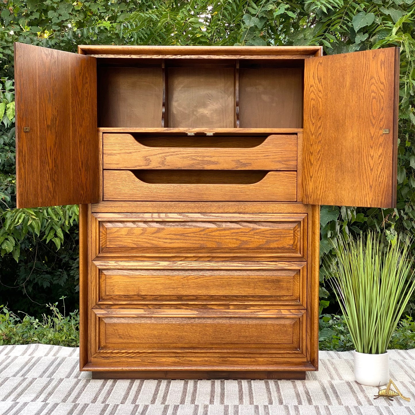 Retro MCM Tall Armoire Storage Dresser