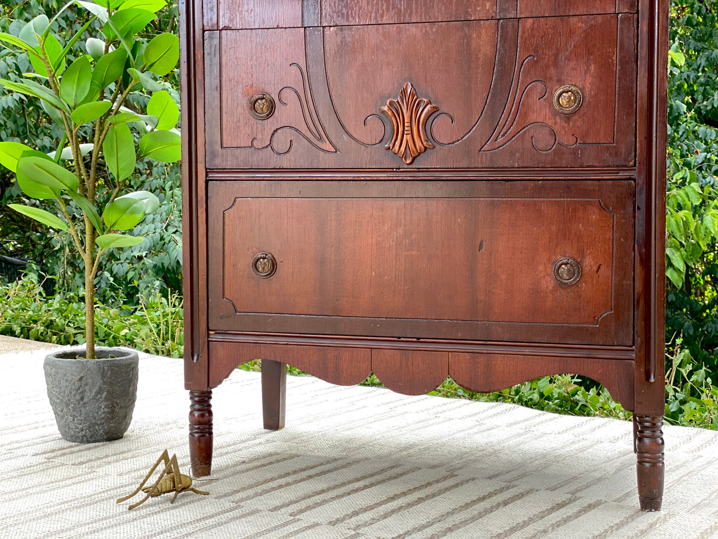 Vintage Walnut 4 Drawer Dresser