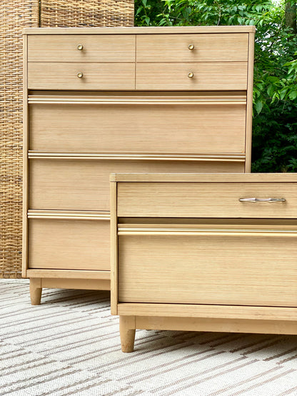 Vintage MCM Kroehler Highboy Dresser and Night Stand – The Velvet Cricket Vintage MCM Kroehler Highboy Dresser and Night Stand – The Velvet Cricket
