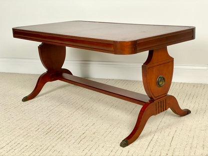 Beautiful Leather Top Wooden Coffee Table