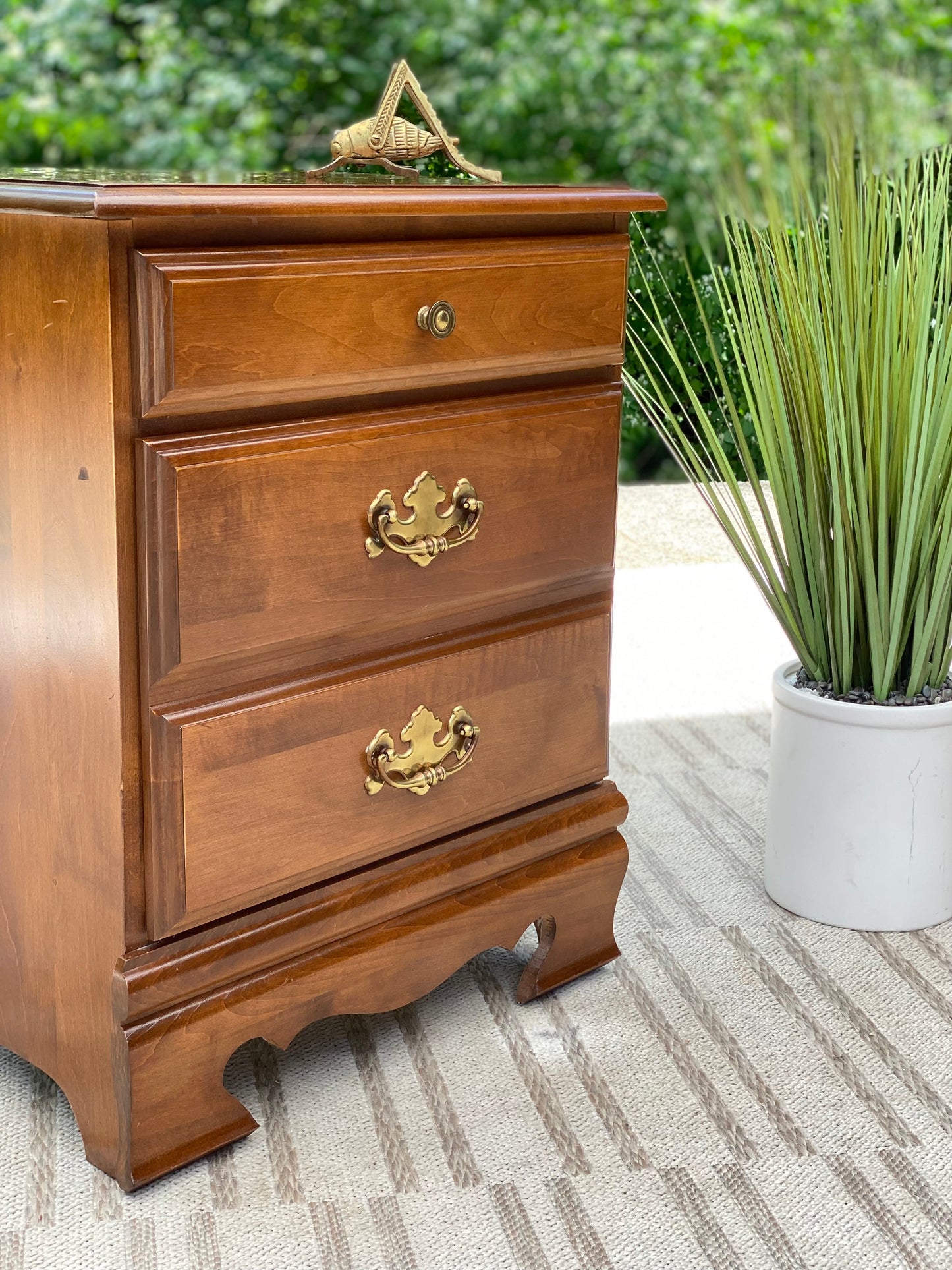 Vintage Wooden 2 Drawer Side Table