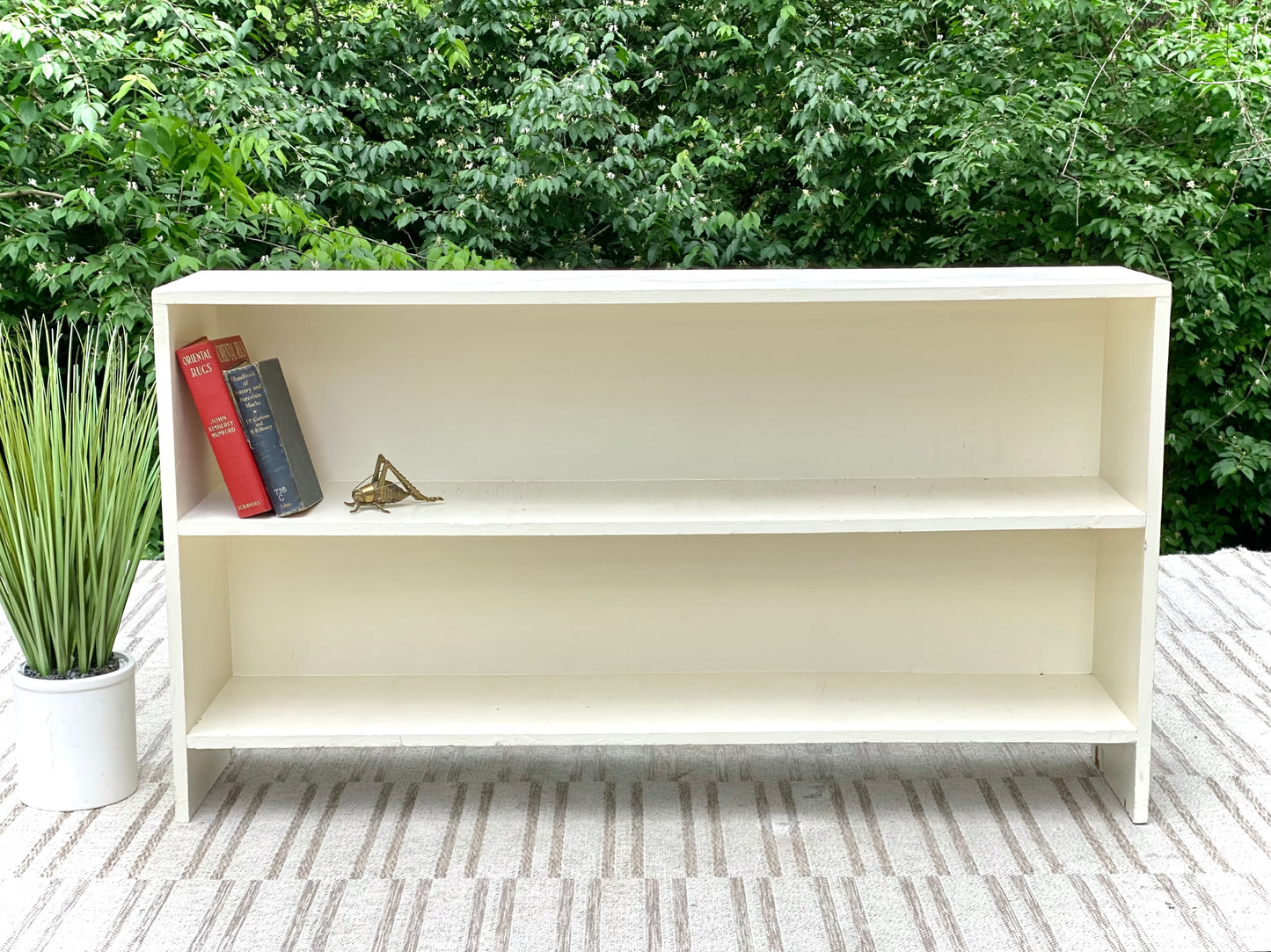Vintage Painted Long Bookshelf Bookcase
