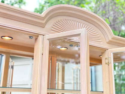 Lighted 2 Piece Wood & Glass Hutch