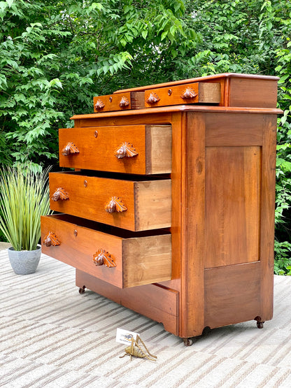 Vintage Wooden Pine Cone 5 Drawer Dresser