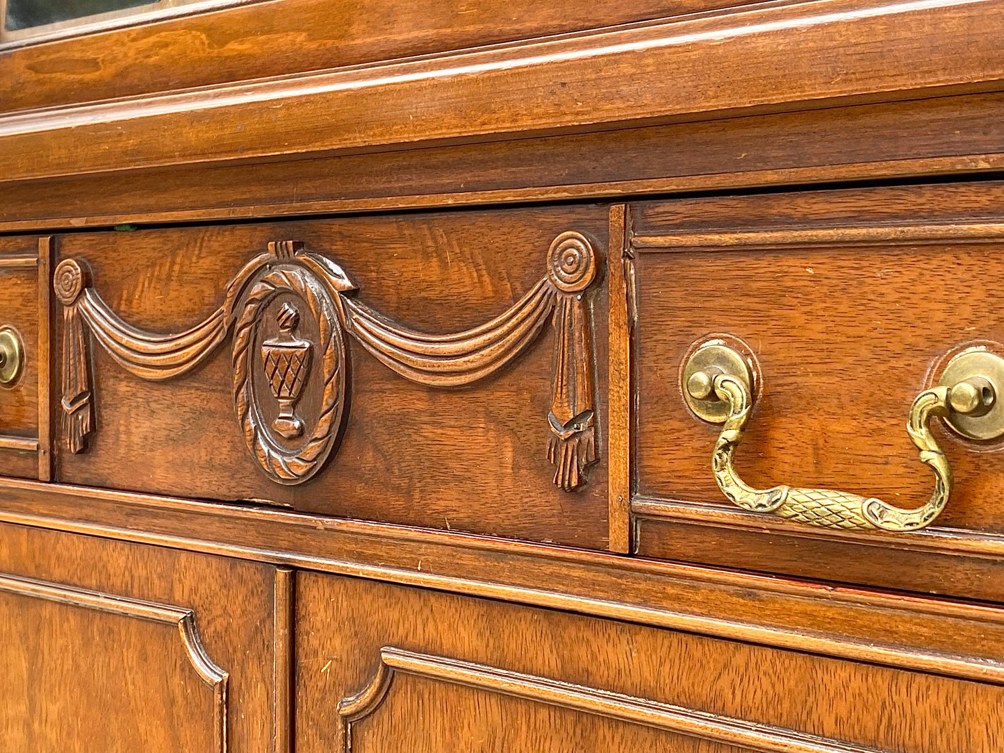 Vintage Thomasville Walnut Display Hutch