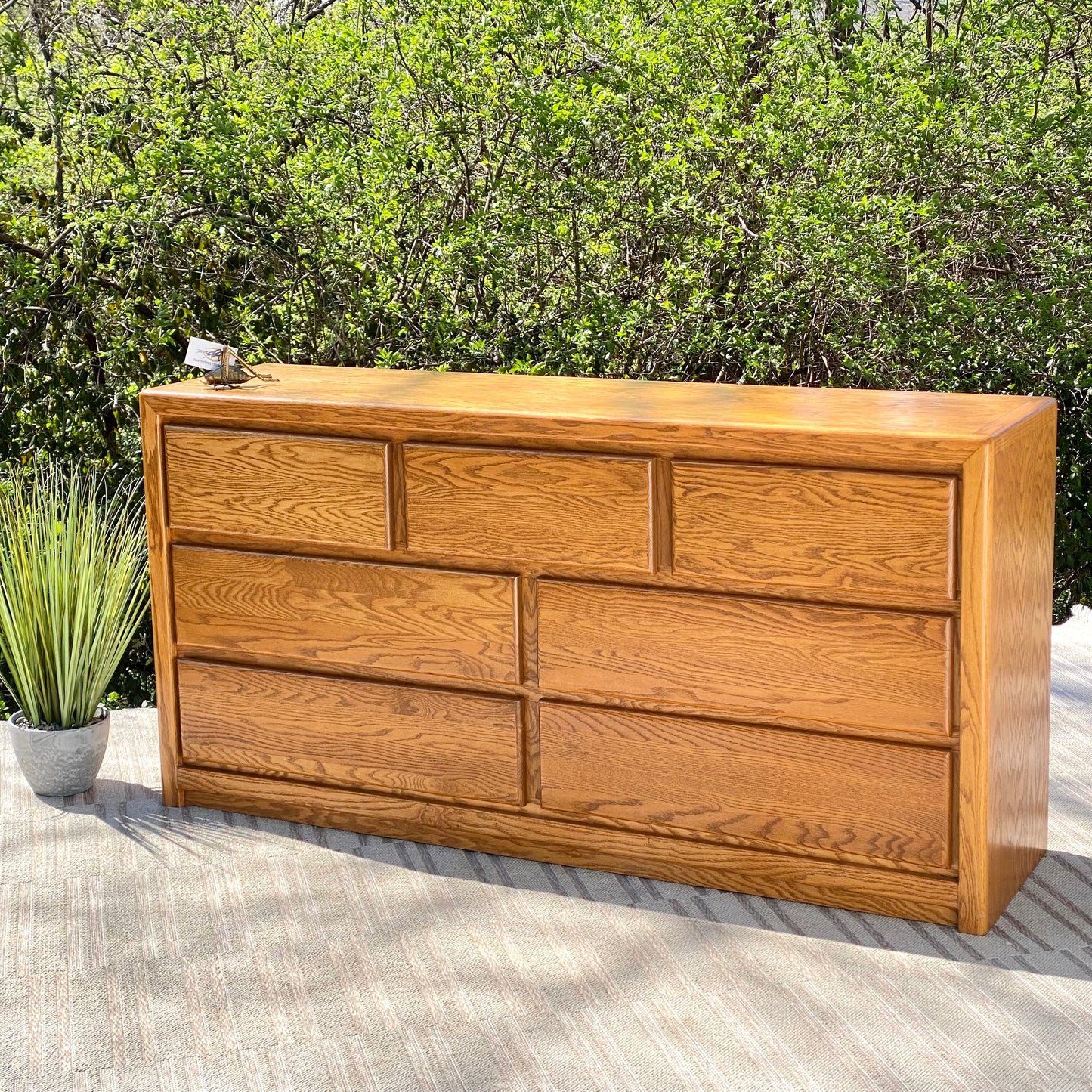Nice Wooden 7 Drawer Lowboy Dresser