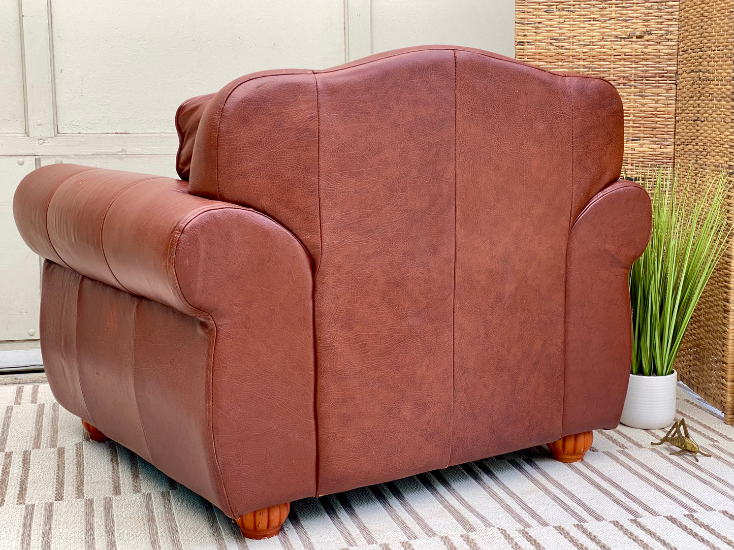 Plush Brown Leather Armchair