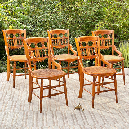 Vintage Eastlake Birds Eye Maple Chairs