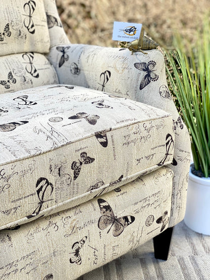 Beautiful Upholstered Butterfly Accent Chair