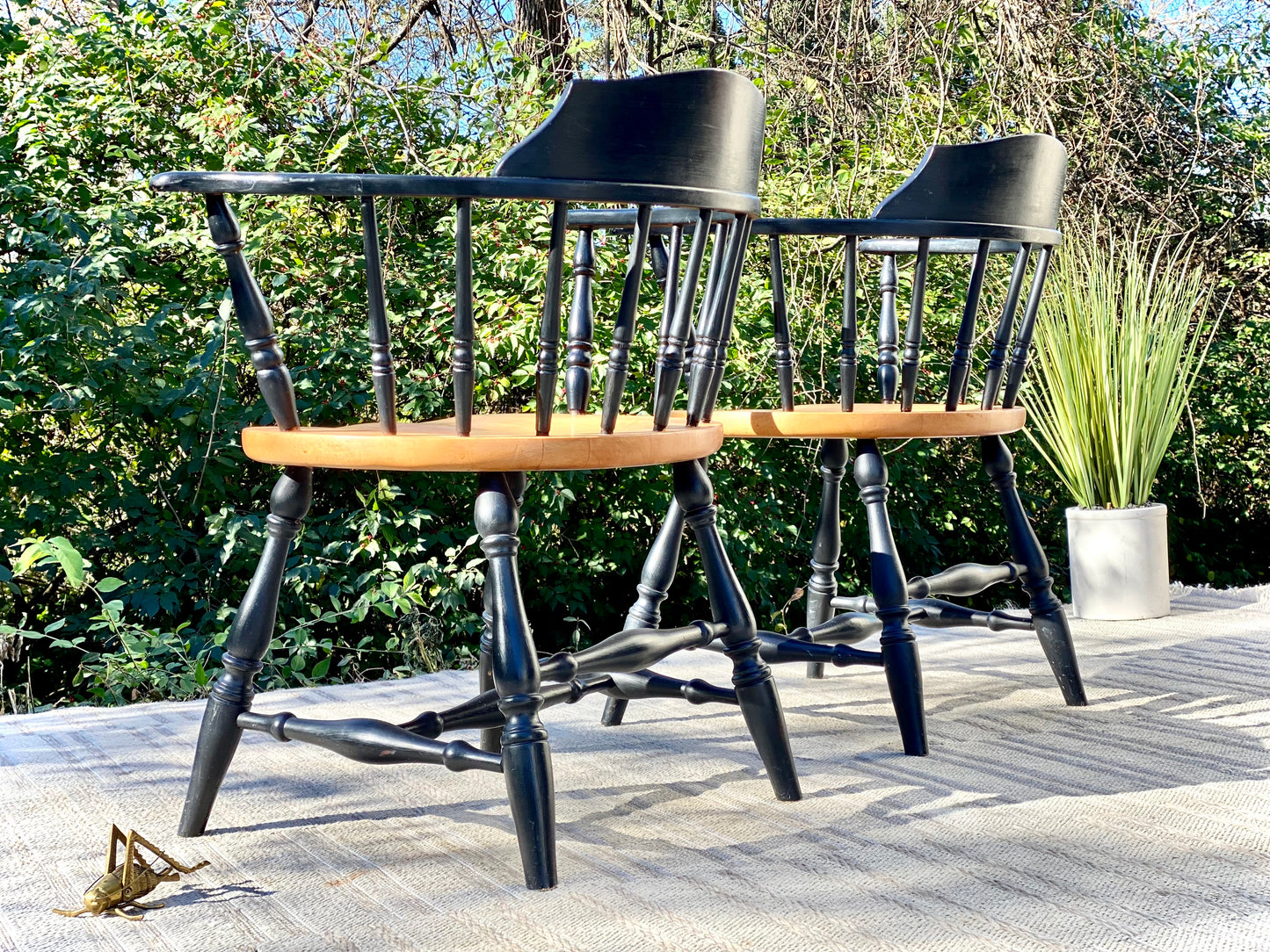 Pair of Windsor Style Wooden Chairs