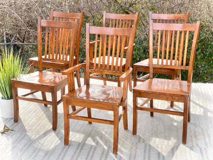 Set of 6 Wooden Arts & Crafts Style Chairs