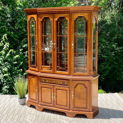 Gorgeous Lexington 2 Piece Lighted Hutch Display Cabinet