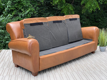 Nice Light Brown Tan Leather Sofa Couch