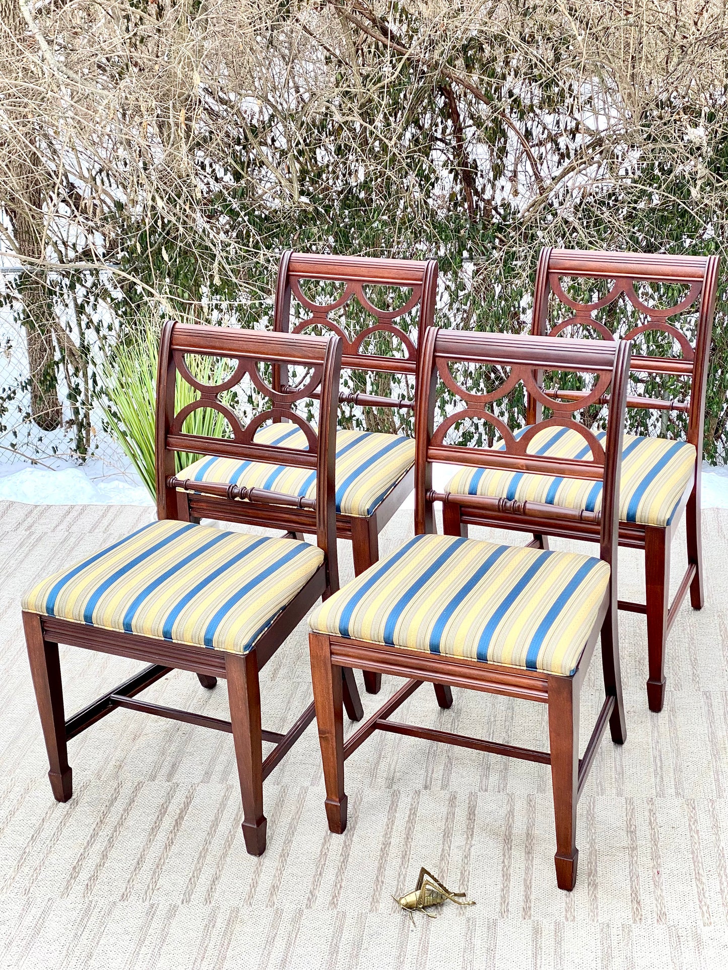 Vintage Set of 4 Upholstered Dining Chairs