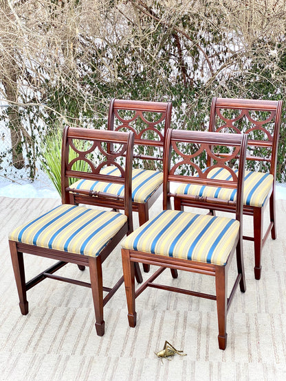 Vintage Set of 4 Upholstered Dining Chairs