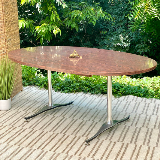 Vintage MCM Oval Dining Table