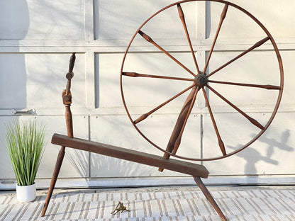 Large Antique Spinning Wheel