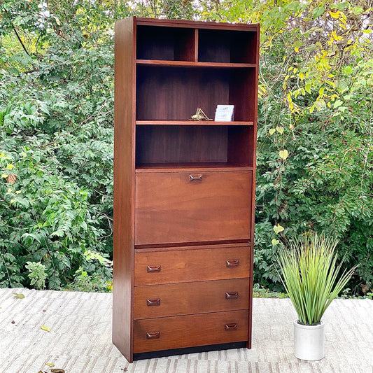 Vintage MCM Wooden Bookcase Desk