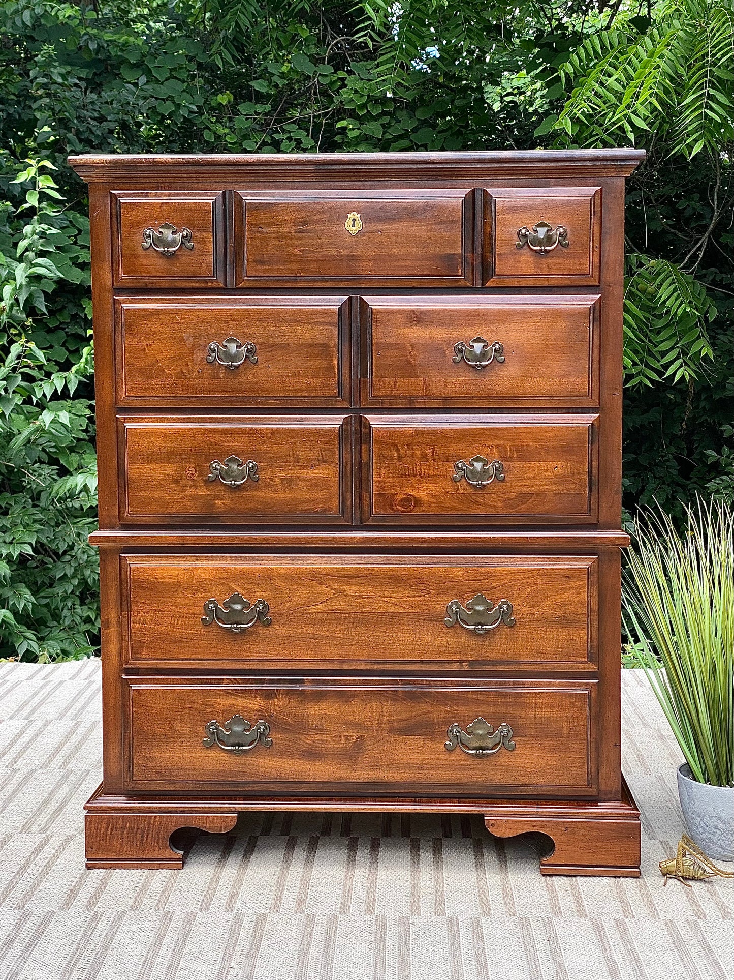 Vintage Kimball 5 Drawer Highboy Dresser