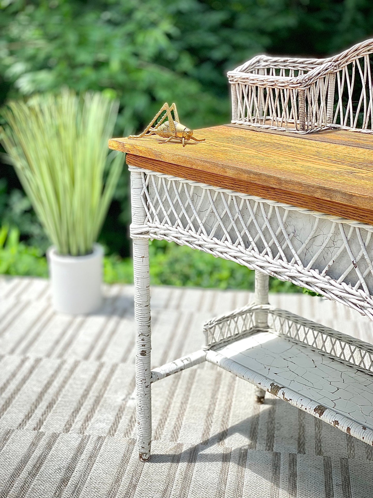 Vintage Haywood Wakefield Wicker Desk Secretary