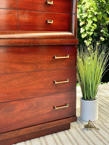 Vintage MCM 5 Drawer Wooden Dresser