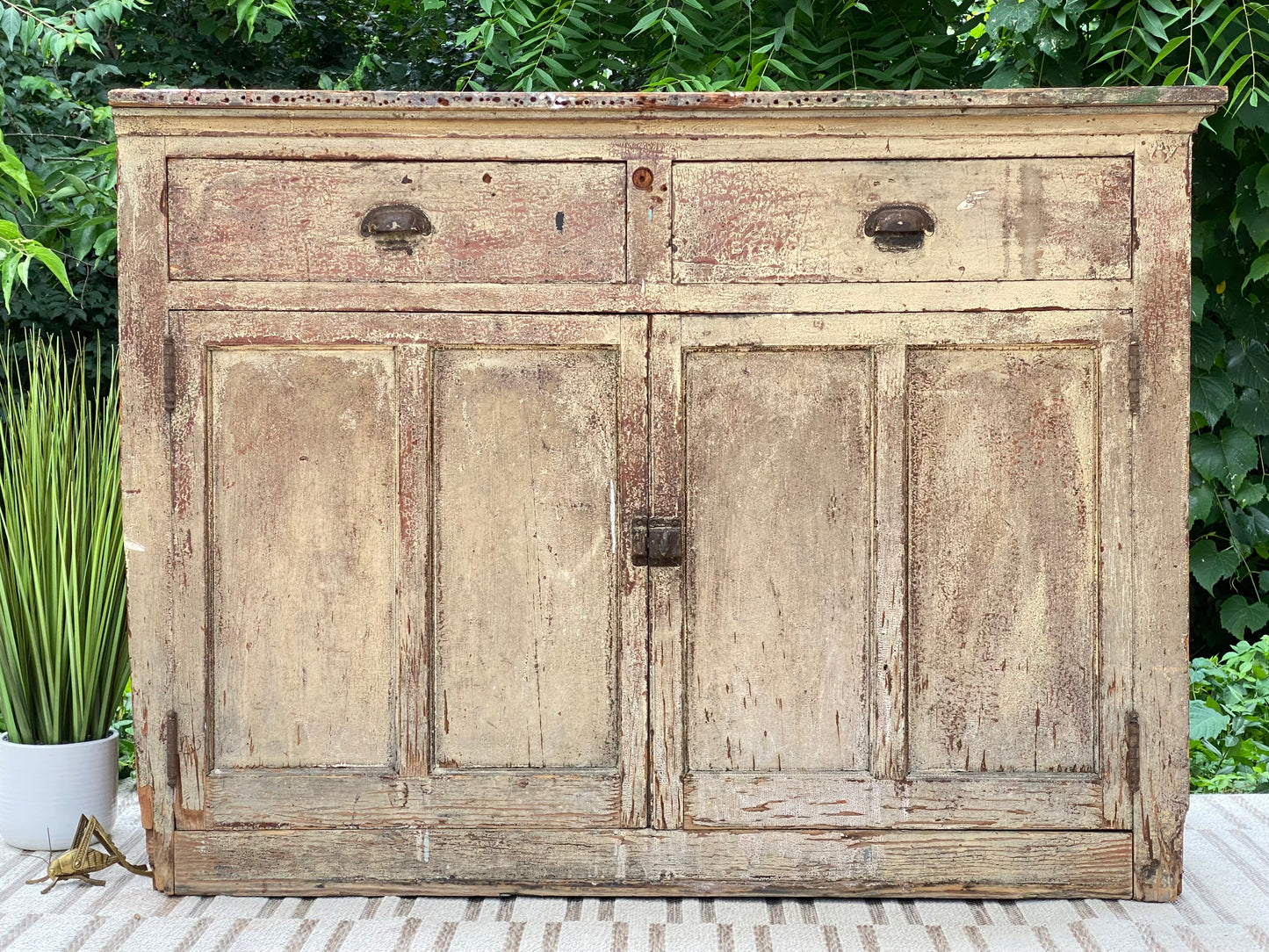 Antique Rustic Painted Cabinet