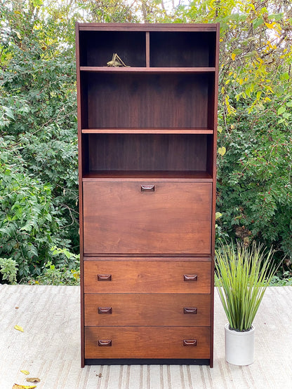 Vintage MCM Wooden Bookcase Desk