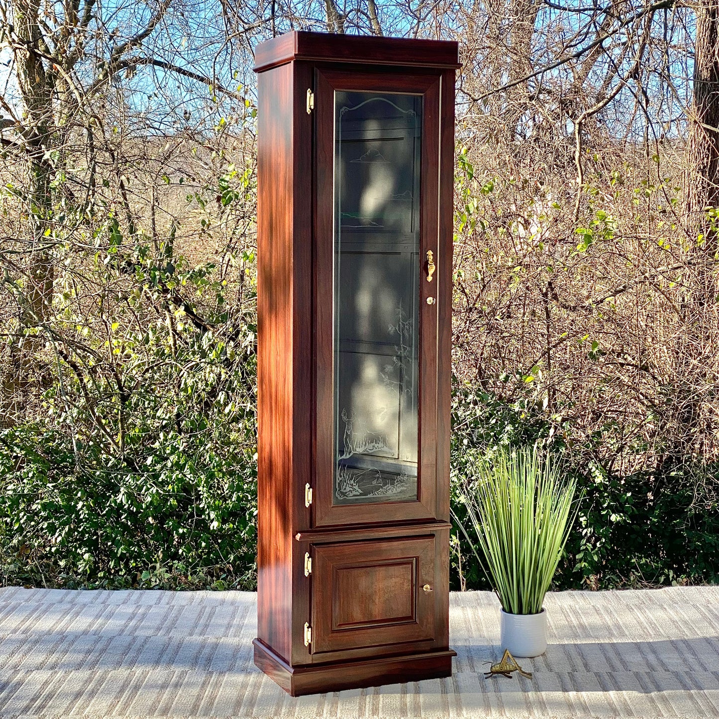 Vintage Wooden Glass Gun Cabinet