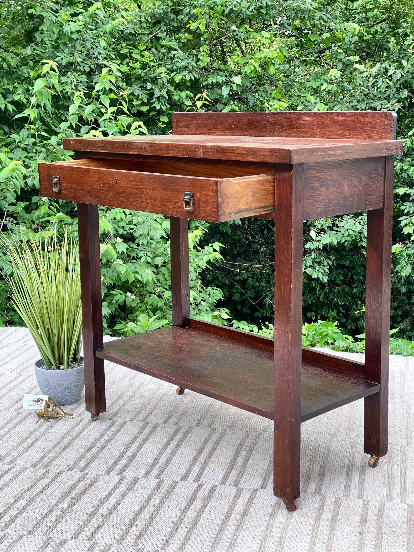 Vintage Arts & Crafts Oak Hallway Table