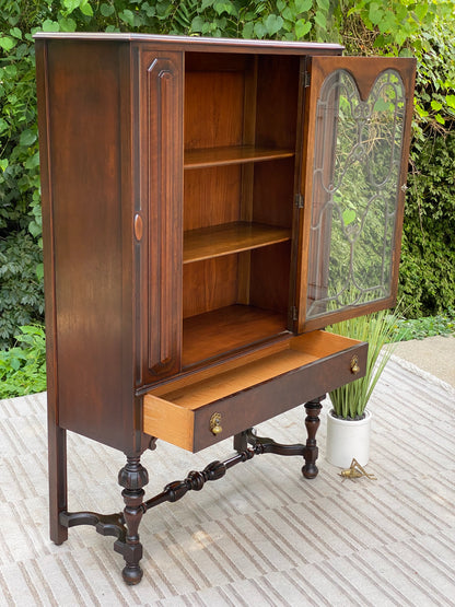 Vintage Tell City Mahogany Display Hutch