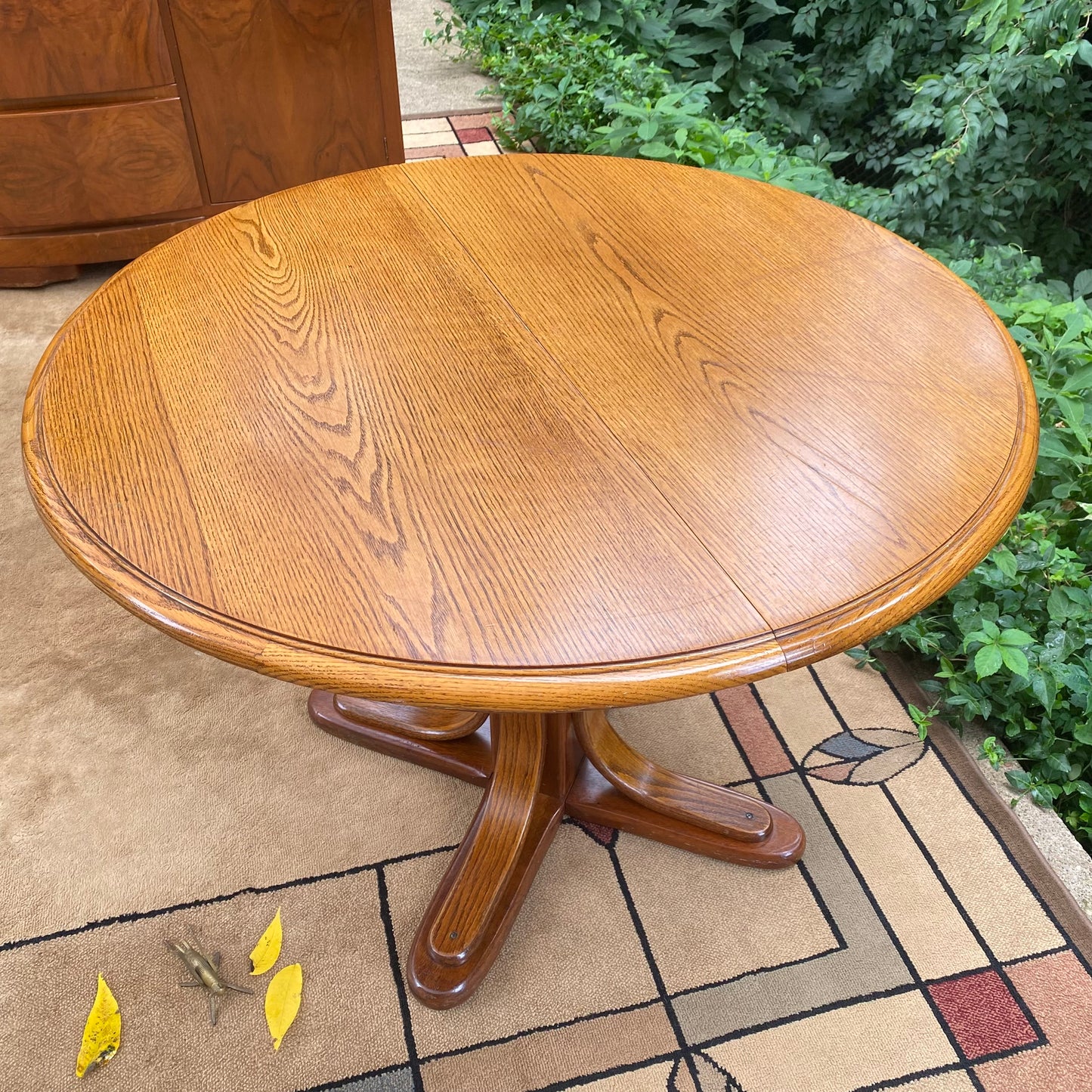 Antique Bentwood Oak Round Table