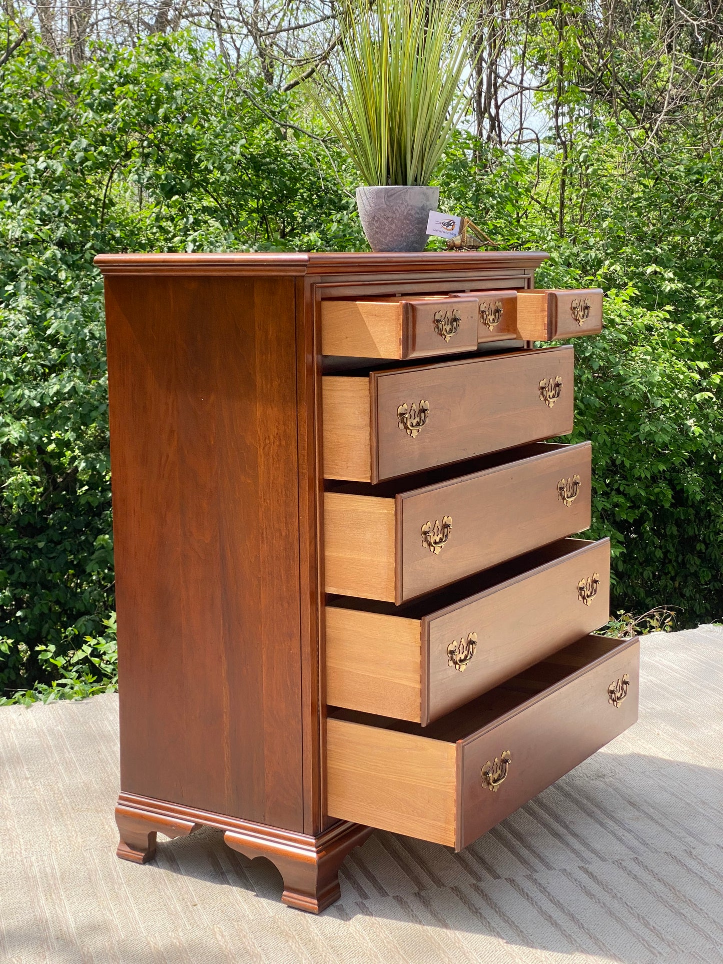 Vintage Link Taylor Solid Cherry 7 Drawer Highboy Dresser