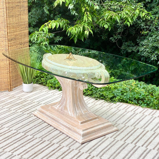 Beautiful Glass Pedestal Dining Table