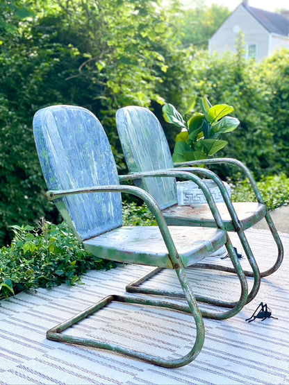 Vintage Metal Clamback Outdoor Chairs