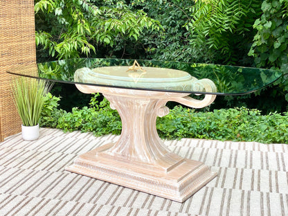 Beautiful Glass Pedestal Dining Table