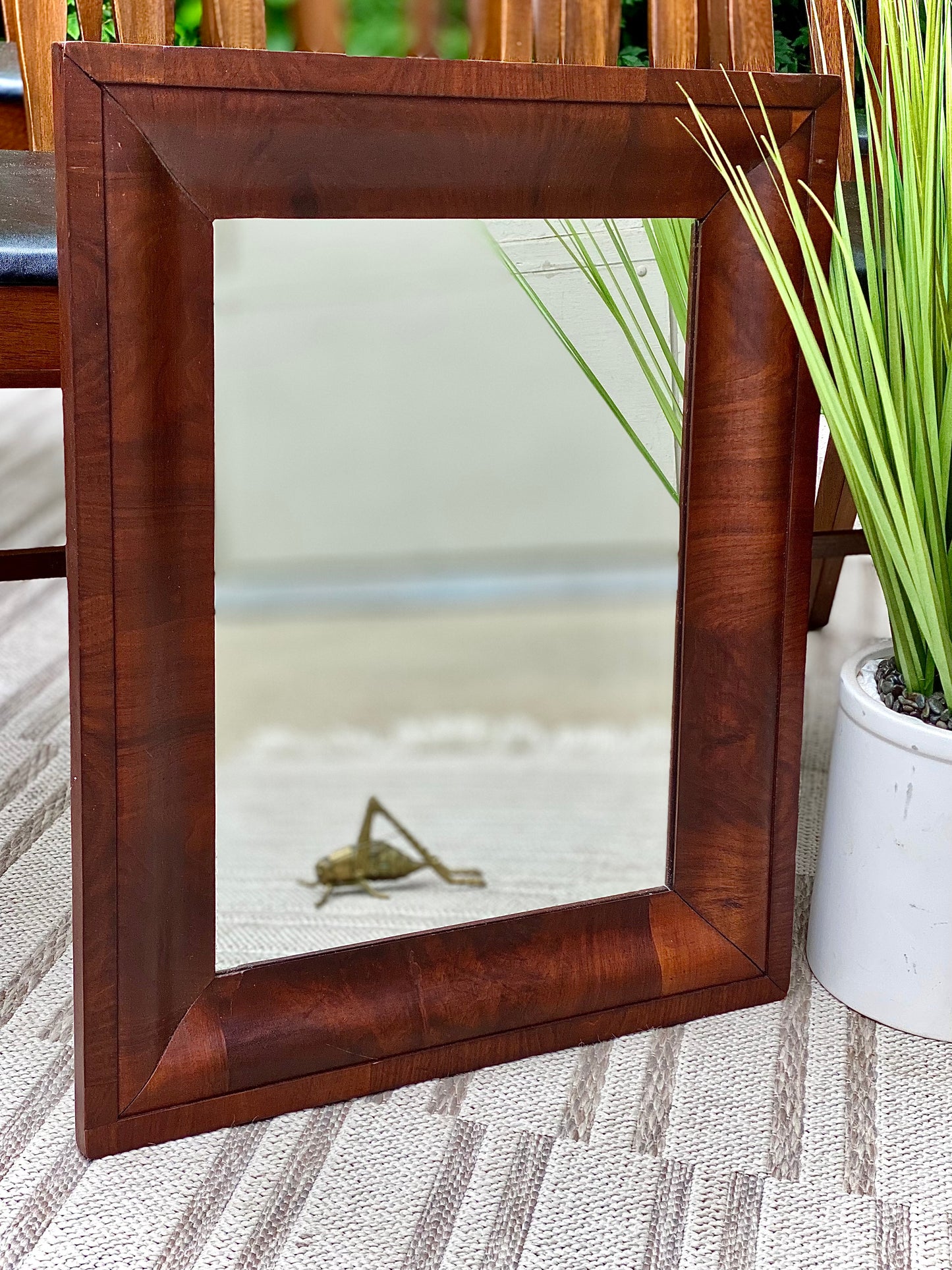 Vintage Wood Rectangle Frame Mirror