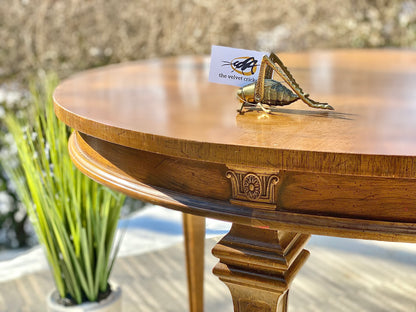 Vintage Wooden Oval Dining Table
