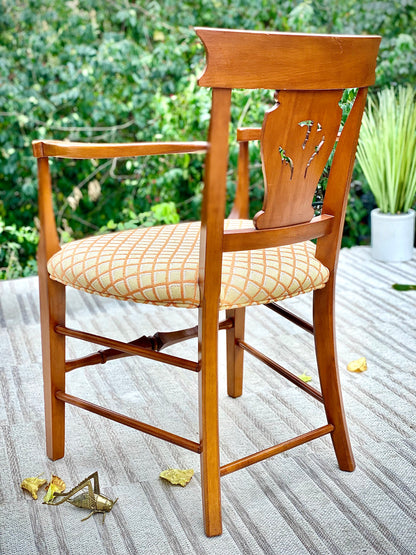 Vintage Upholstered Wooden Accent Chair