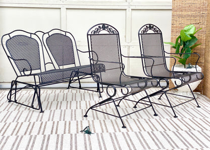 Vintage 3 Piece Black Outdoor Patio Set