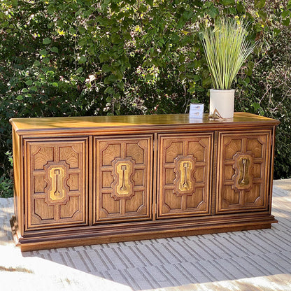 Vintage Stanley Wooden 6 Drawer Lowboy Dresser