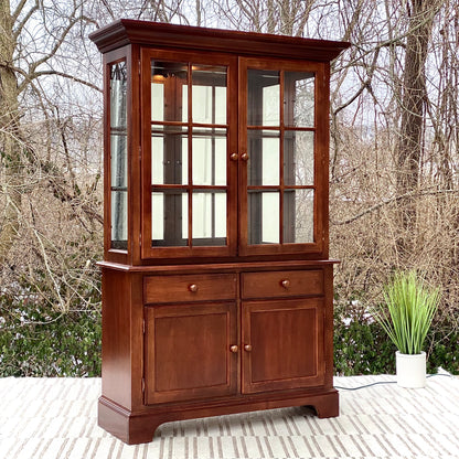 Nice Wooden 2 Piece Lighted Hutch