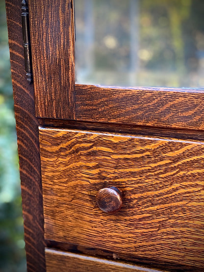 Vintage Arts & Crafts Tiger Oak Cabinet