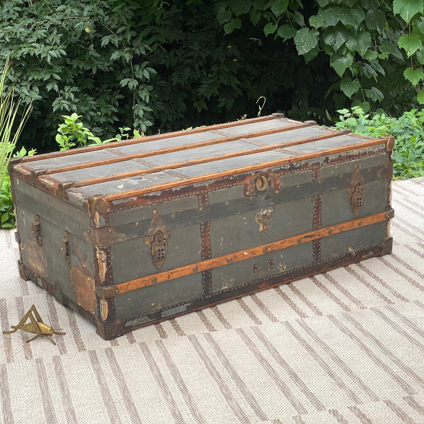 Antique Local Cincinnati Mulhauser Travel Trunk