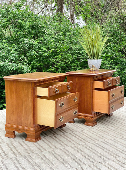 Vintage Pair of Kincaid 2 Drawer Nightstands