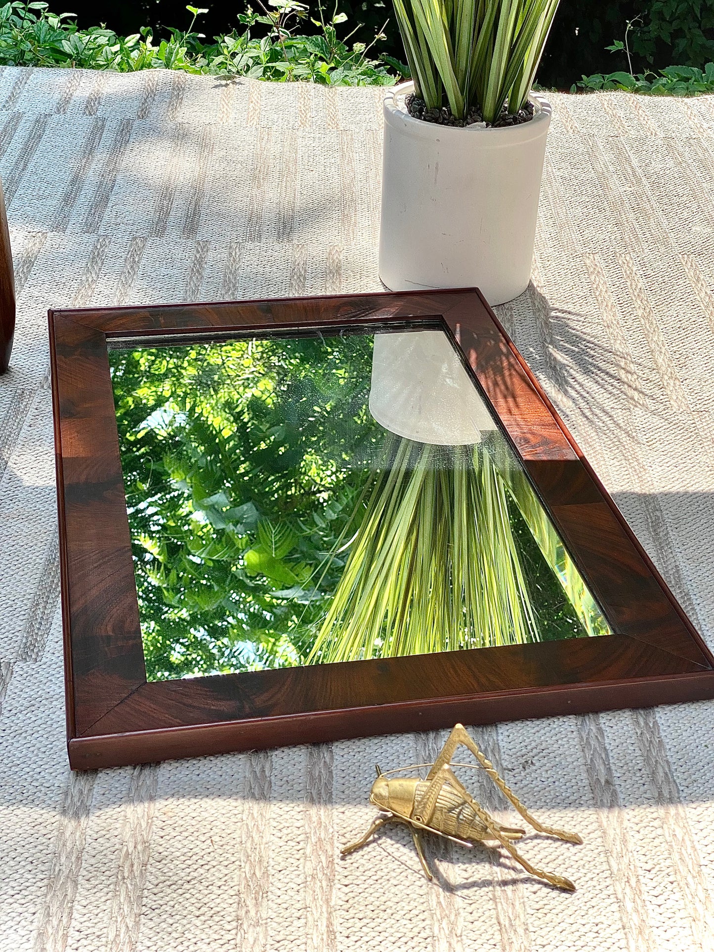 Vintage Rectangle Wooden Frame Mirror